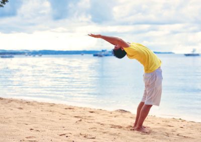 Daily yoga on the beach